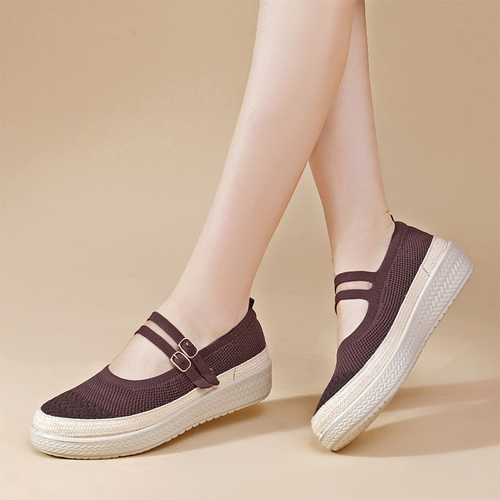 Breathable Knit Mary Jane Walking Shoes