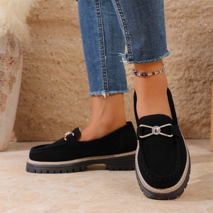 Chunky Sole Suede Loafers