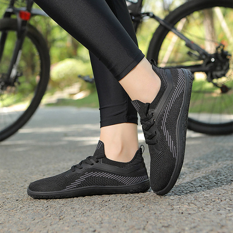 Breathable Knit Lace-Up Walking Sneakers