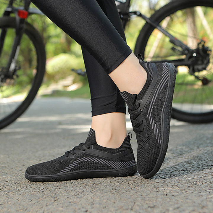 Breathable Knit Lace-Up Walking Sneakers