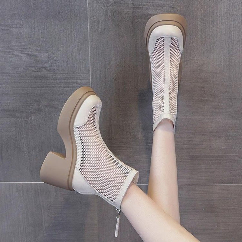 Breathable Mesh Wedge Ankle Sandals