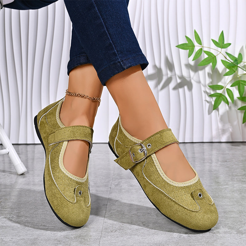 Vintage Buckle Mary Jane Flats