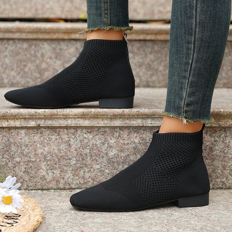 Breathable Knit Sock Ankle Boots