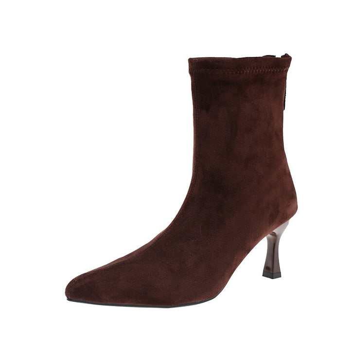 Pointed Toe Suede Ankle Boots