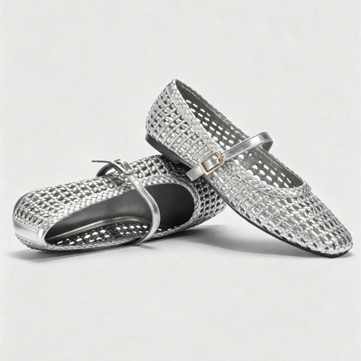 Woven Mary Jane Ballet Flats