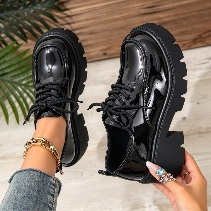 Chunky Platform Lace-Up Loafers