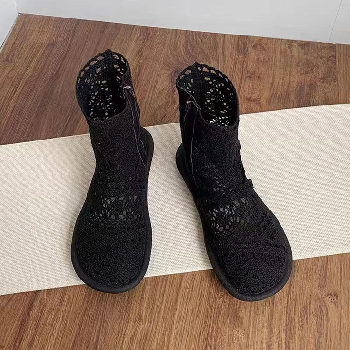 Crochet Lace Slip-On Sandals