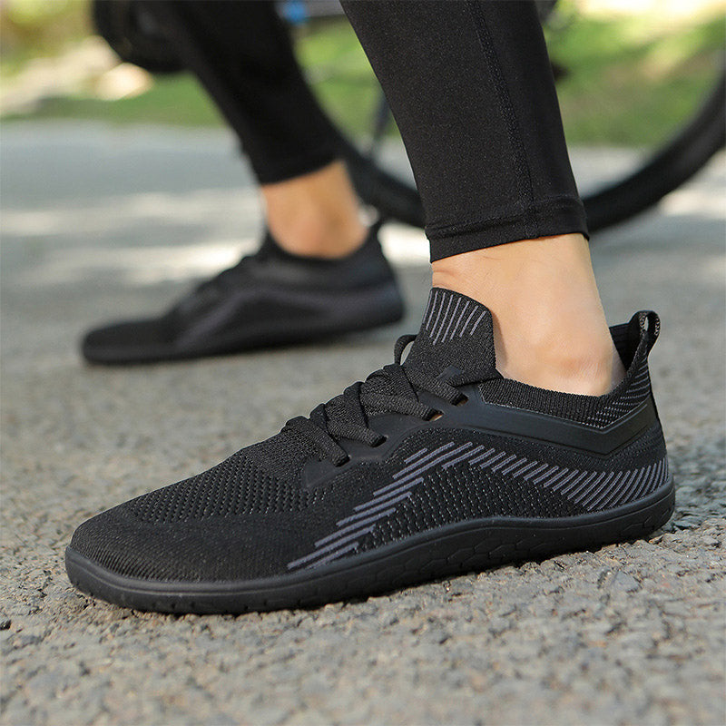 Breathable Knit Lace-Up Walking Sneakers