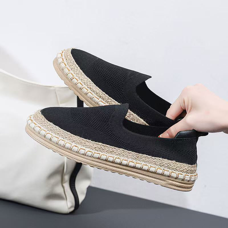 Chic Woven Knit Fisherman Flats