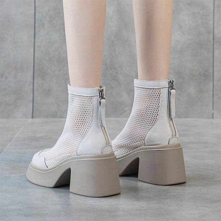 Breathable Mesh Wedge Ankle Sandals