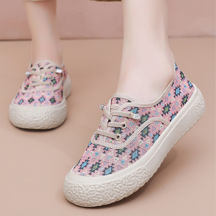 Floral Canvas Platform Sneakers