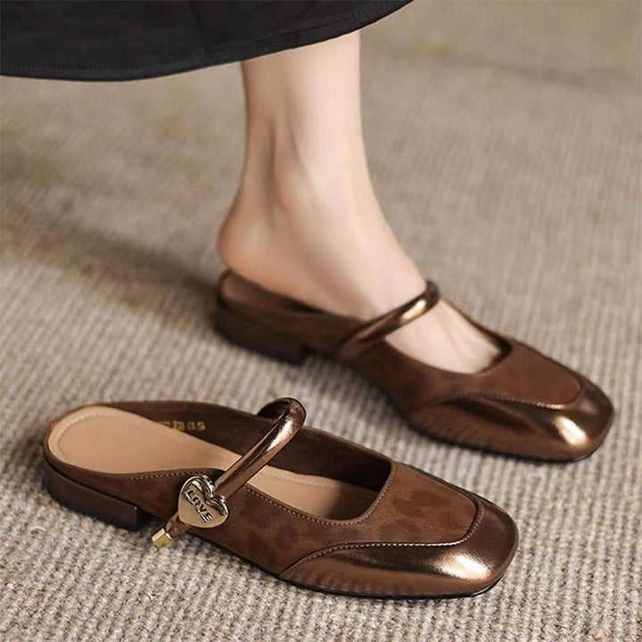 Vintage Two-Tone Mary Jane Mule Flats