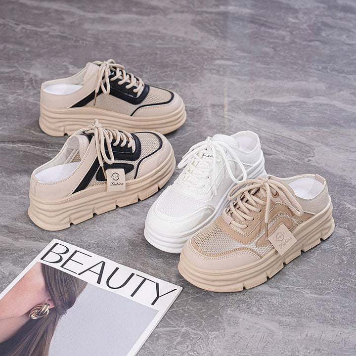 Breathable Mesh Platform Sneakers