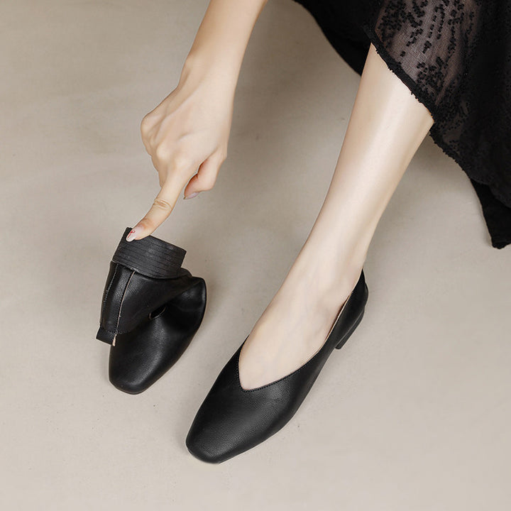 Classic Square Toe Block Heel Pumps