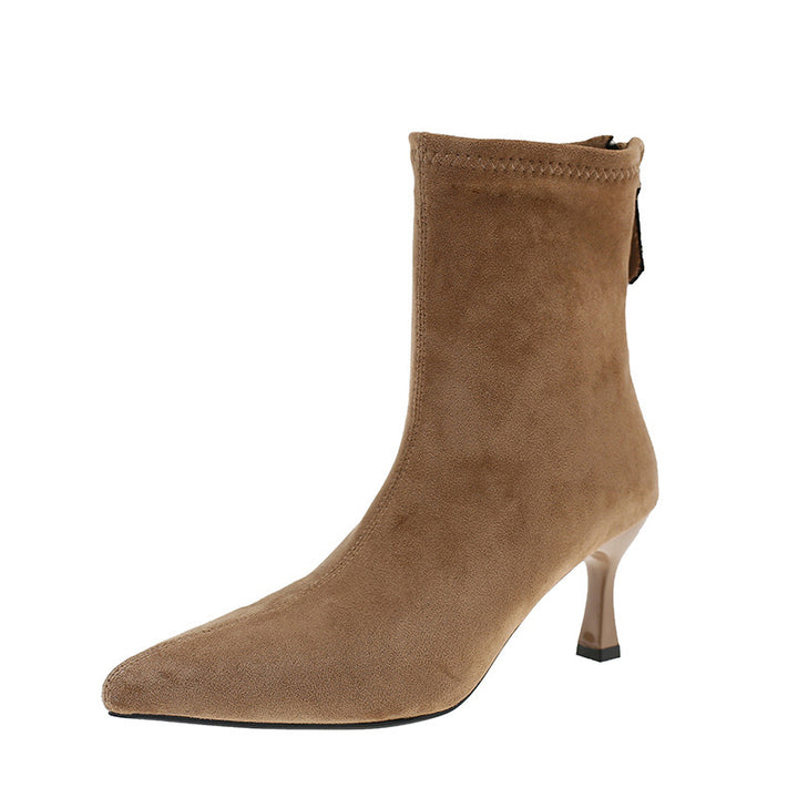 Pointed Toe Suede Ankle Boots