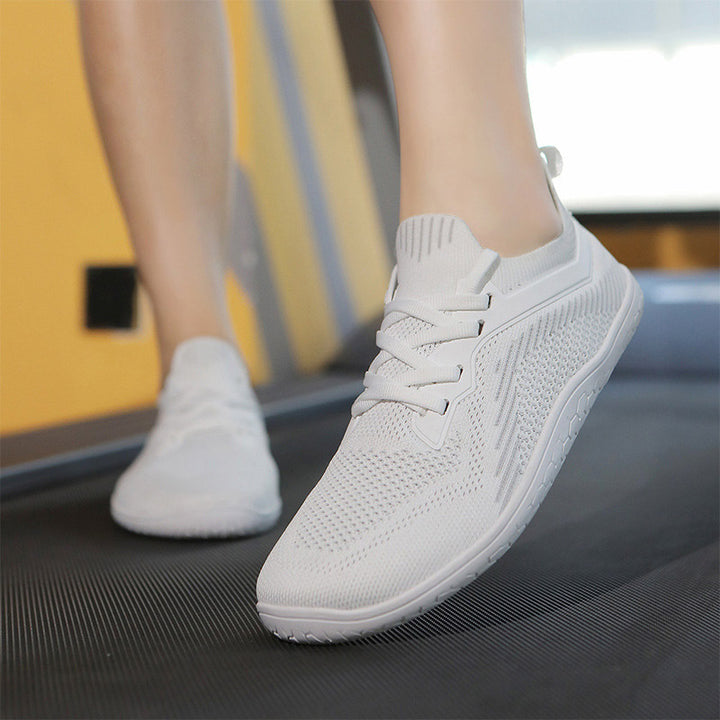 Breathable Knit Lace-Up Walking Sneakers