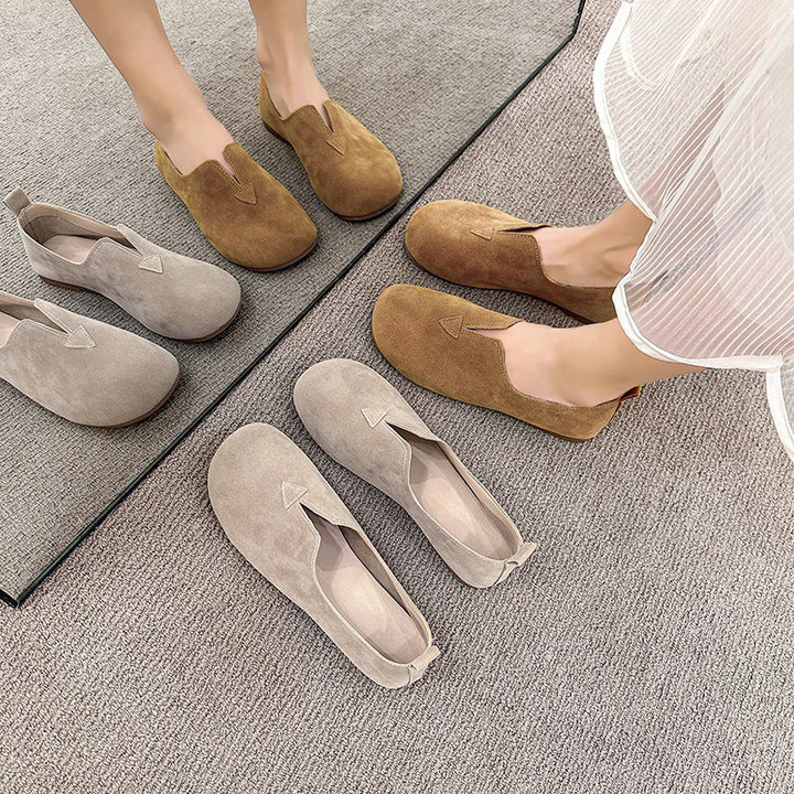Soft Suede Round Toe Ballet Flats