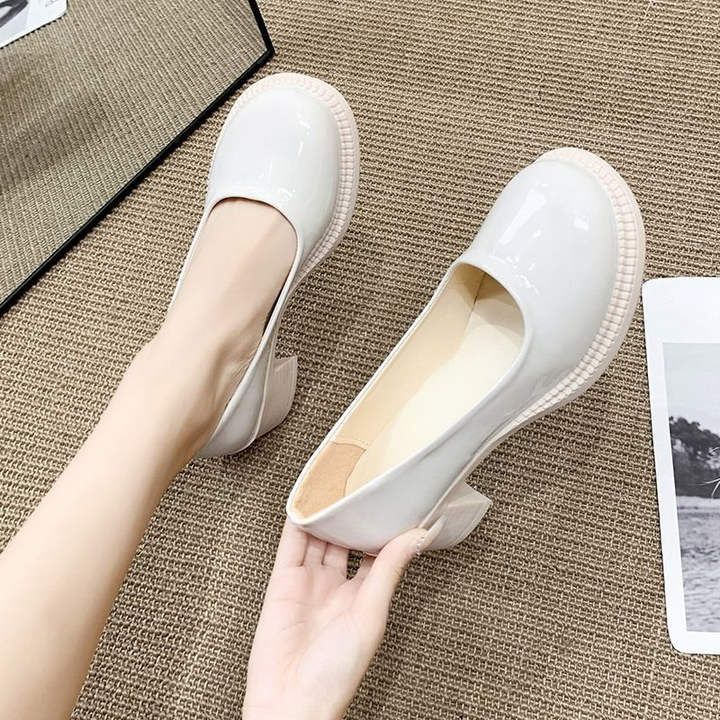 Classic Patent Leather Block Heel Pumps