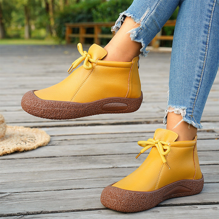 Casual Lace-Up Comfort Ankle Boots