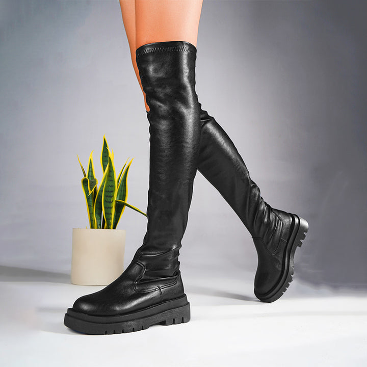 Over The Knee Chunky Platform Boots