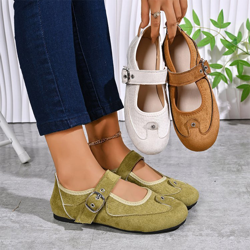 Vintage Buckle Mary Jane Flats