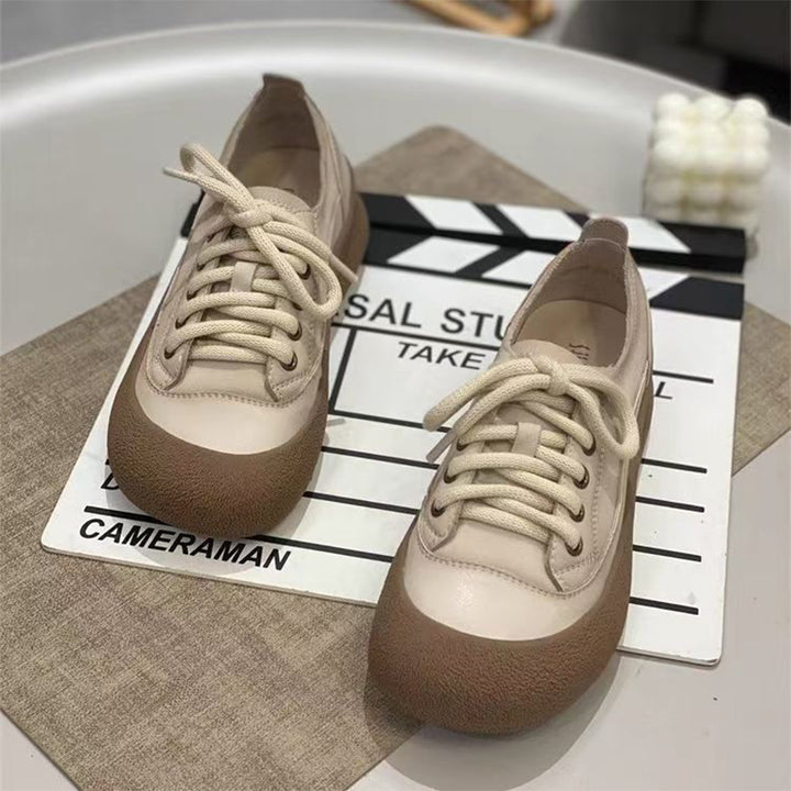 Retro Colorblock Lace-Up Platform Sneakers
