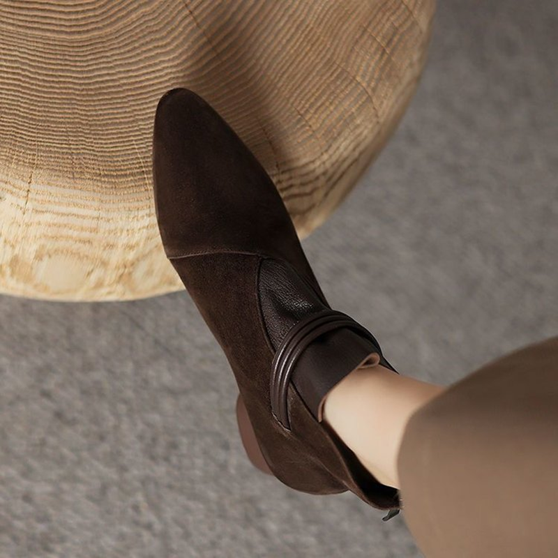 Pointed Toe Low Heel Ankle Boots