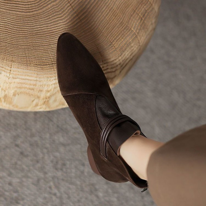 Pointed Toe Low Heel Ankle Boots
