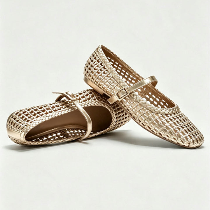 Woven Mary Jane Ballet Flats