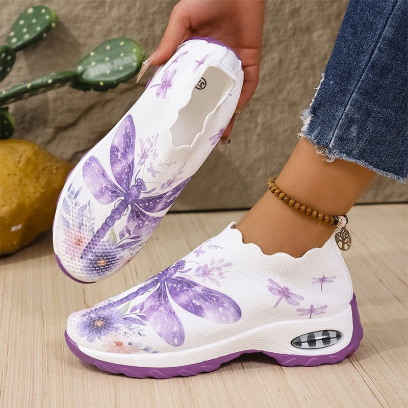 Butterfly Rhinestone Slip-On Sneakers