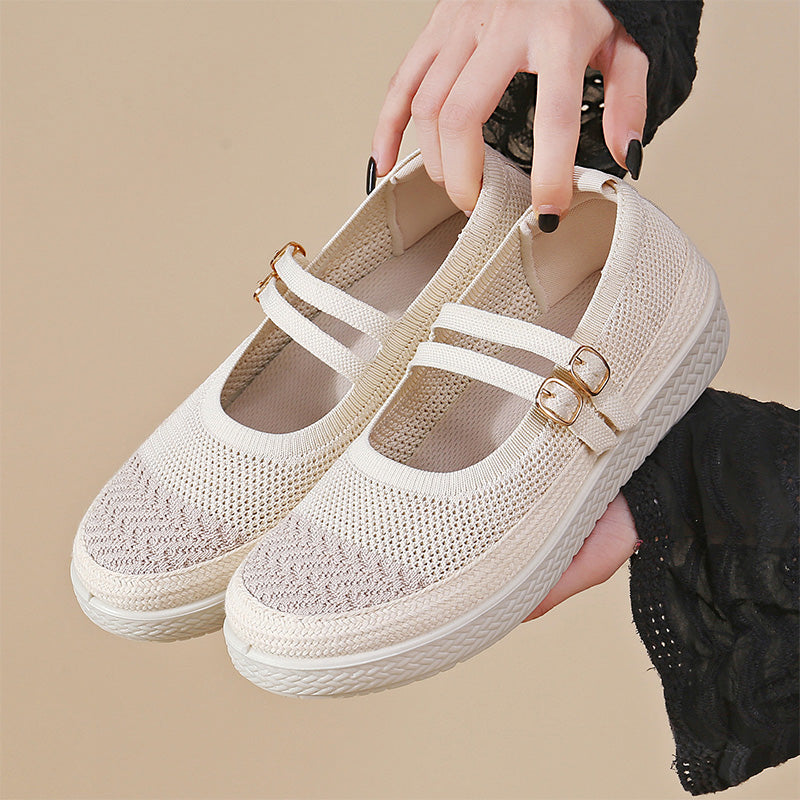 Breathable Knit Mary Jane Walking Shoes