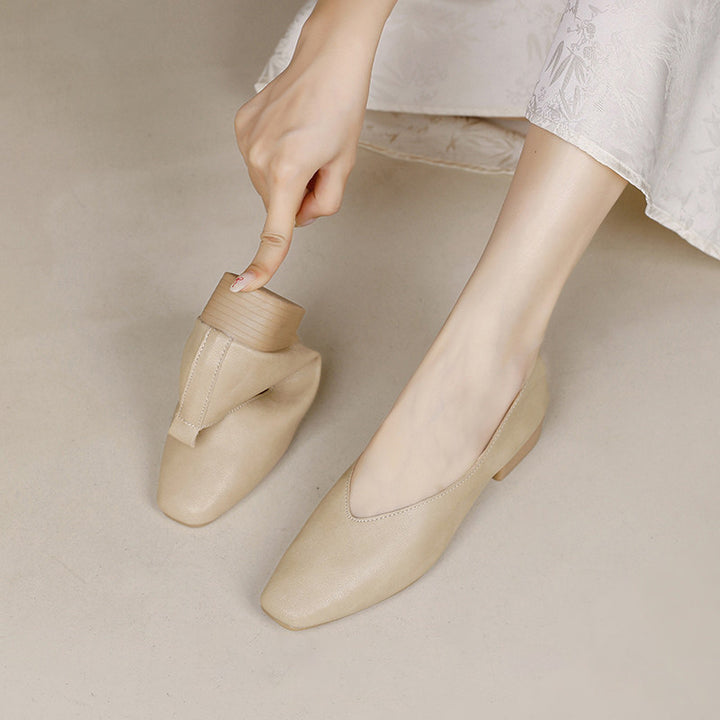 Classic Square Toe Block Heel Pumps