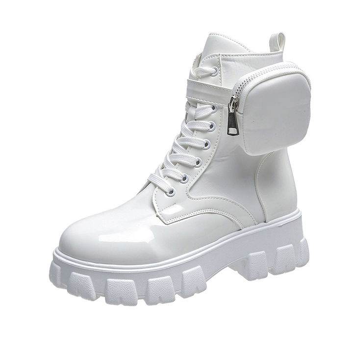 Fashion Chunky Platform Lace-Up Ankle Boots