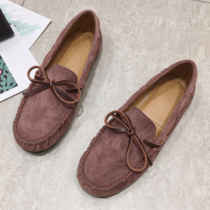 Classic Bow Detail Suede Loafers