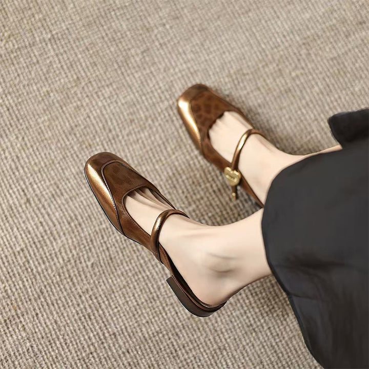 Vintage Two-Tone Mary Jane Mule Flats