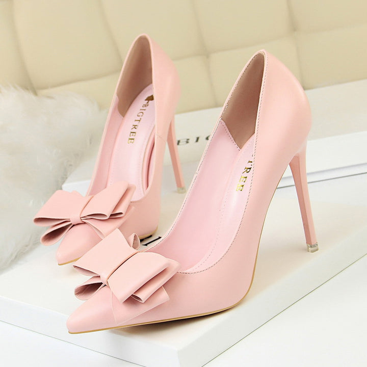 Bow Pointed-Toe Stiletto Pumps