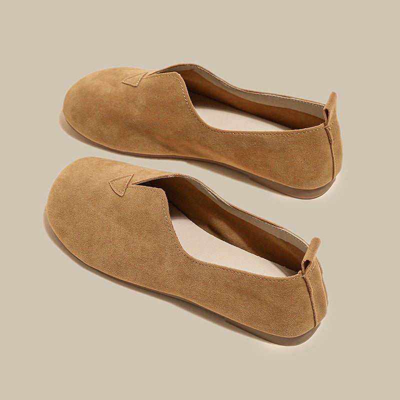 Soft Suede Round Toe Ballet Flats