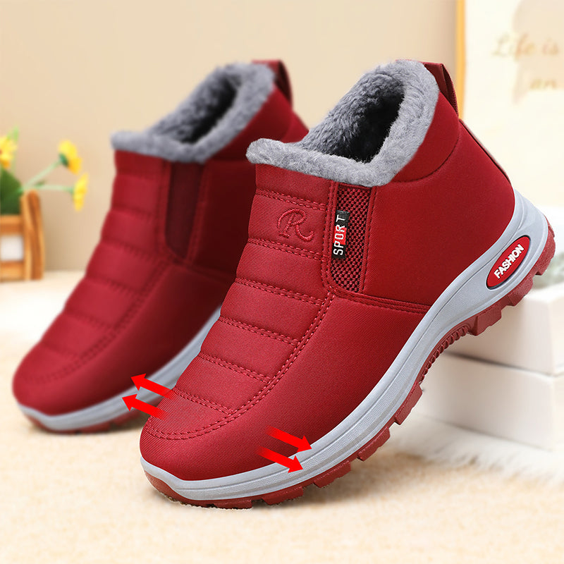 Cozy Fur-Lined Slip-On Winter Ankle Boots