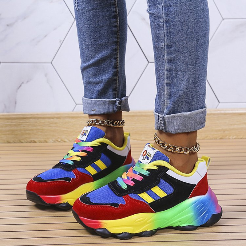 Rainbow Chunky Platform Sneakers