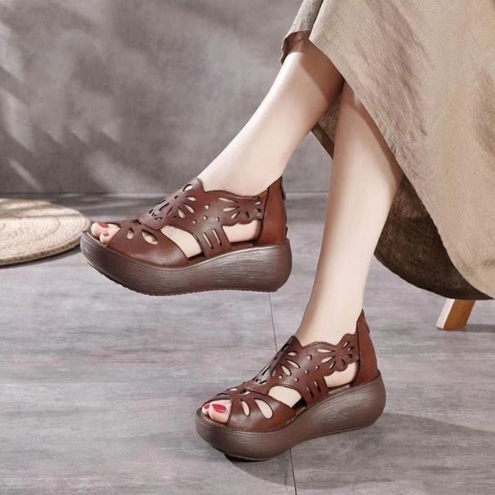 Vintage Platform Peep Toe Roman Sandals