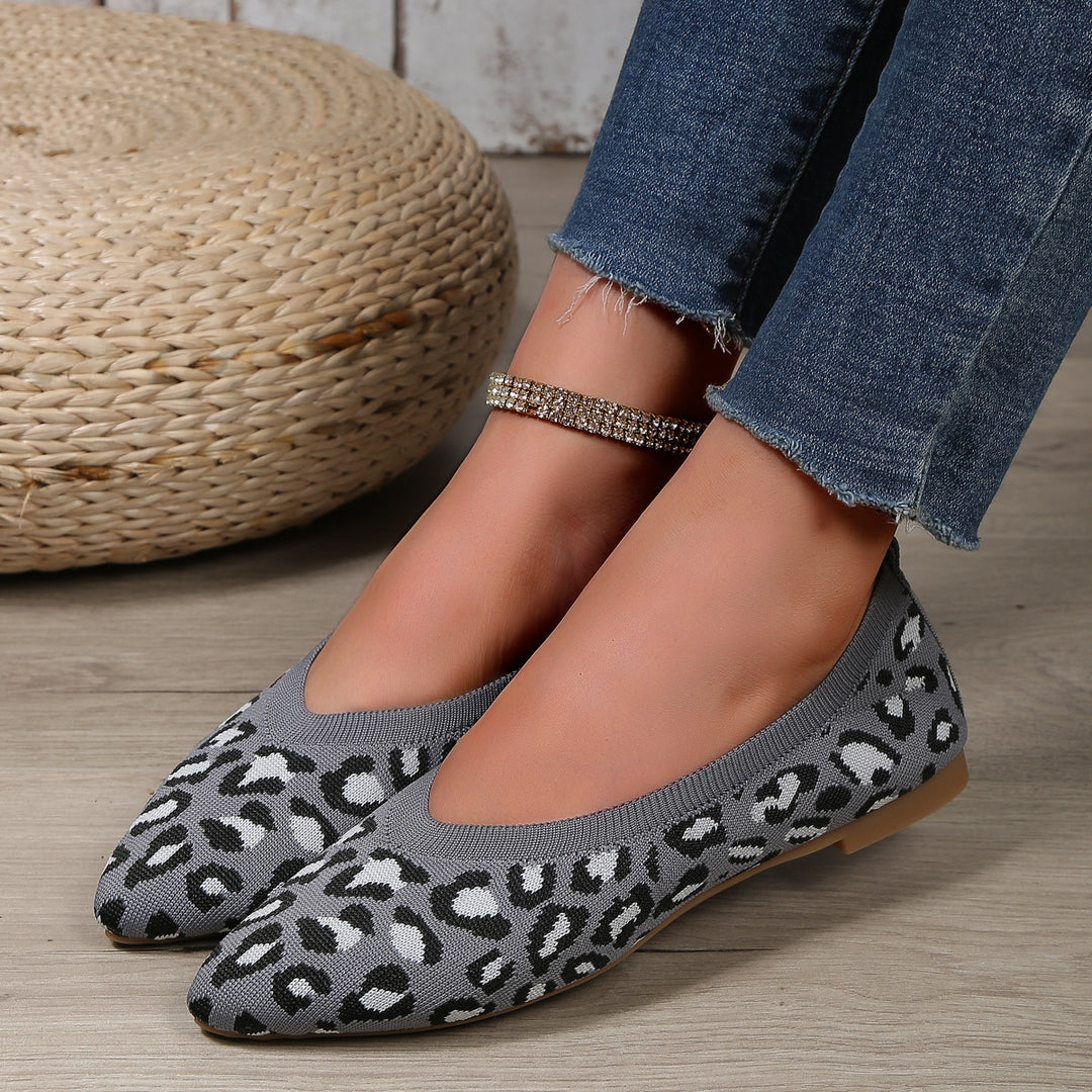 Leopard Print Pointed Toe Flats