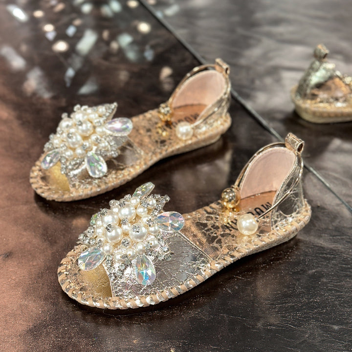Pearl Flower Slide Sandals