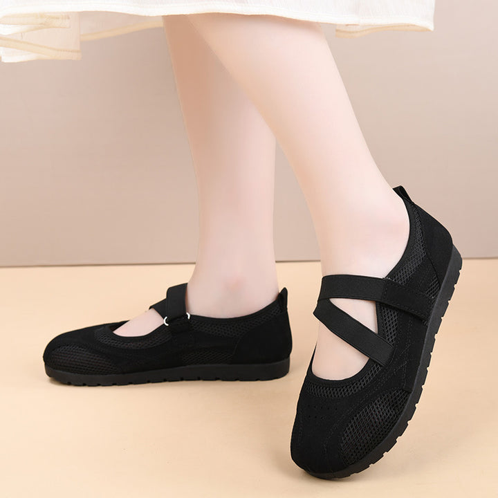 Mesh Mary Jane Ballet Flats