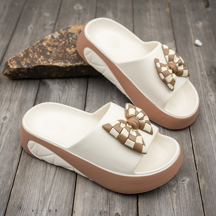 Bow Platform Slide Sandals