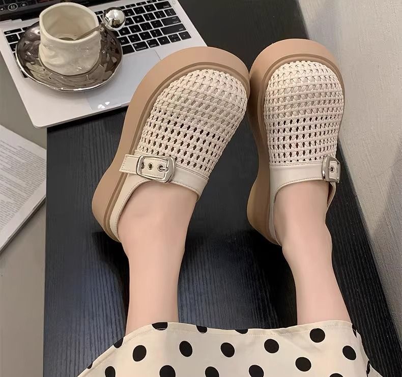 Breathable Platform Mule Sandals