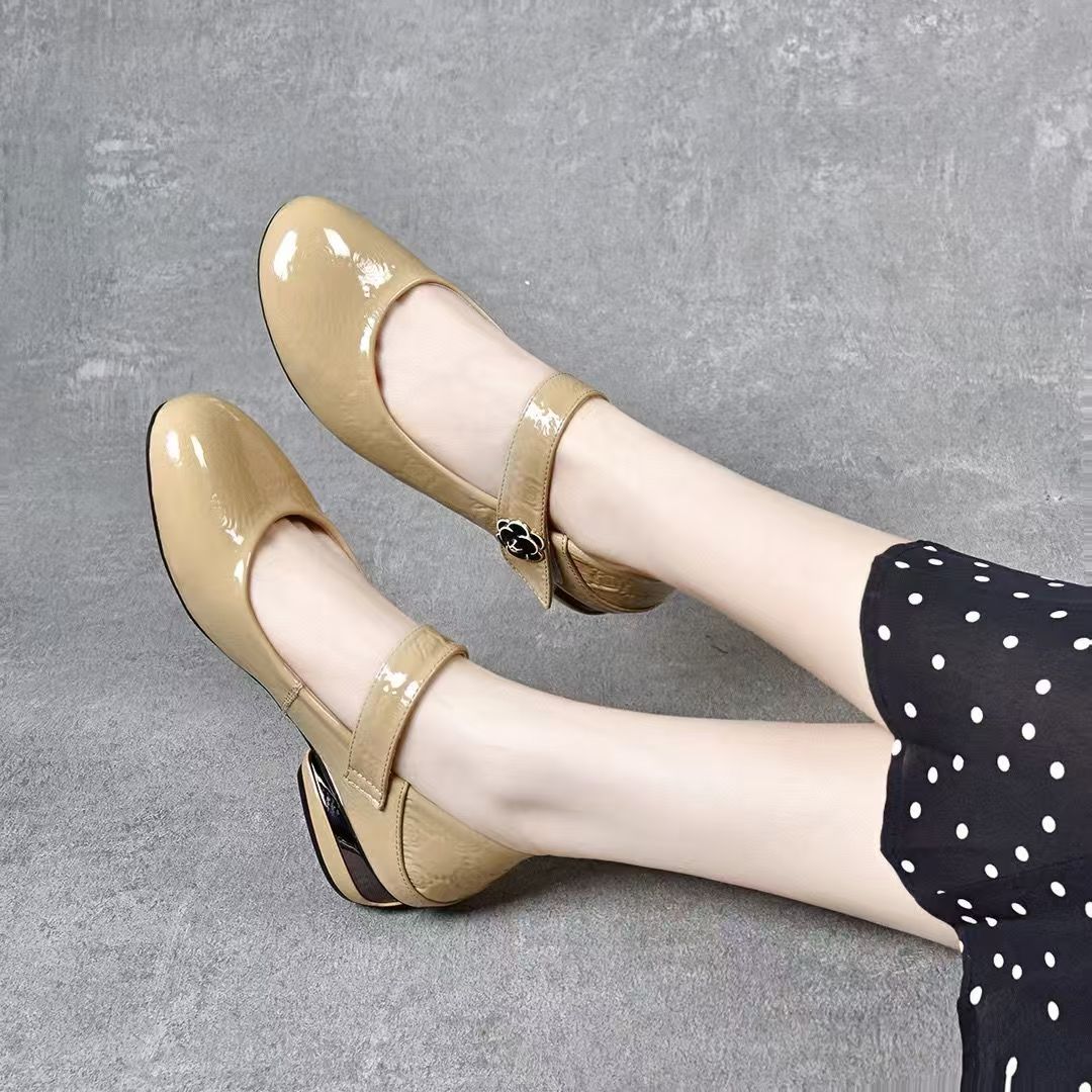 Vintage Patent Mary Jane Flat Shoes