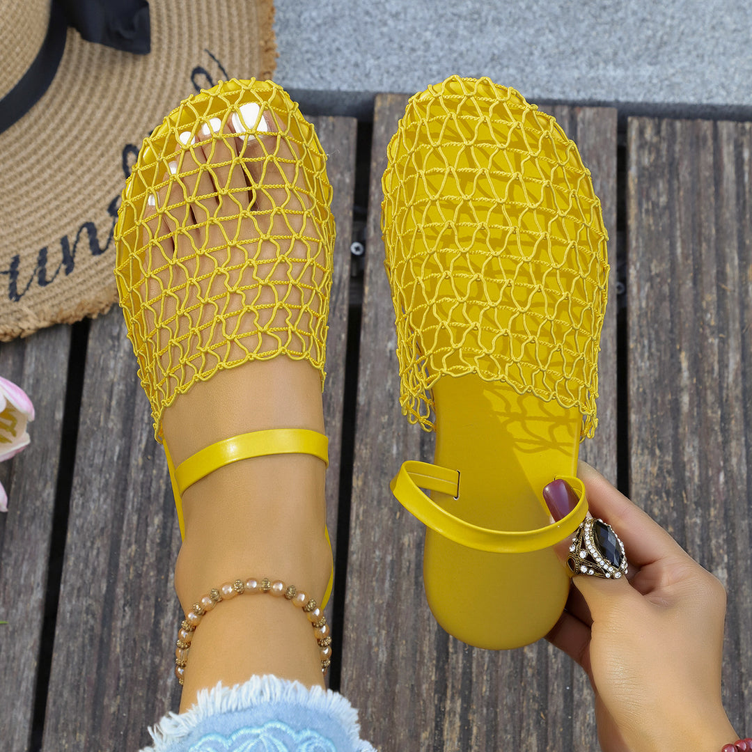 Mesh Closed-Toe Slide Sandals
