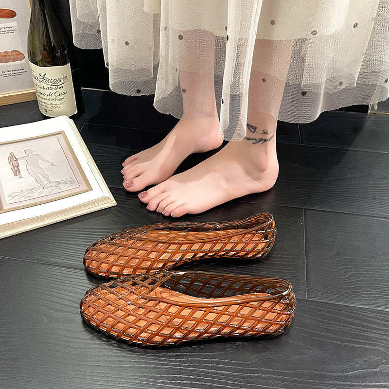 Transparent Woven Mesh Flats