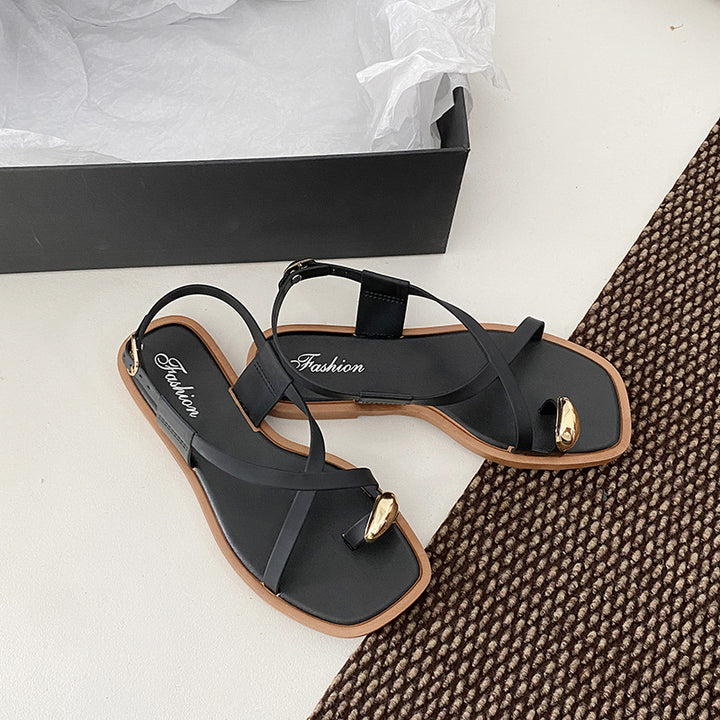 Gold Detail Strappy Sandals