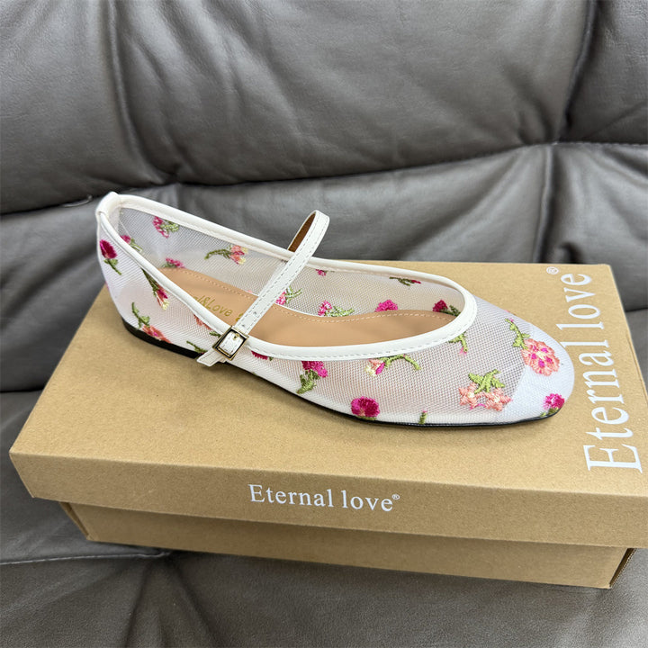Sheer Mesh Ballet Flats